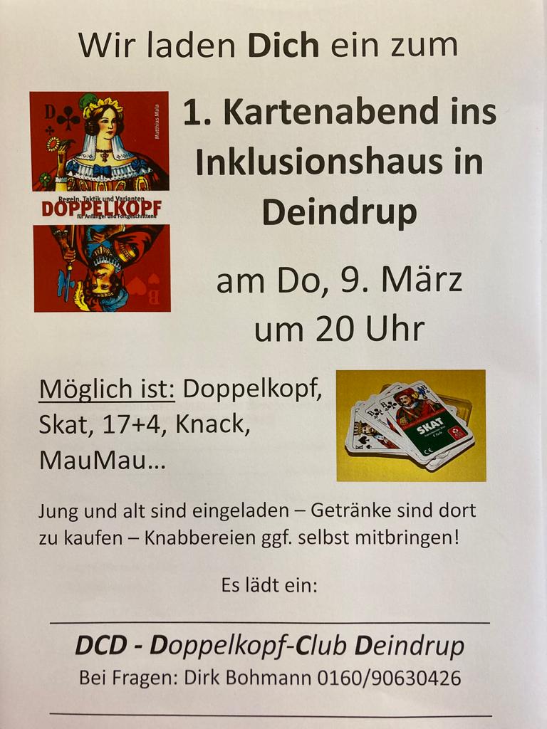 Kartenabend (Doppelkopf - Skat - MauMau - Knack - 17+4 pp.)