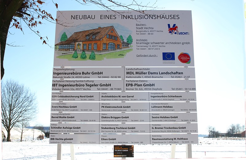 Bautafel des Inklusionshauses