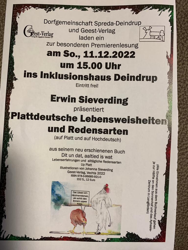 Plattdeutsche Lebensweisheiten + Redensarten Plattdeutsche Lebensweisheiten + Redensarten