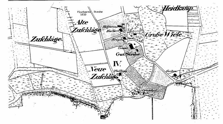 Historische Ansicht zum Gut Strohe