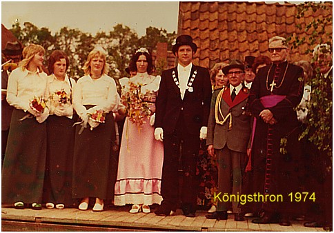 Königsthron der Schützenkompanie Spreda 1974